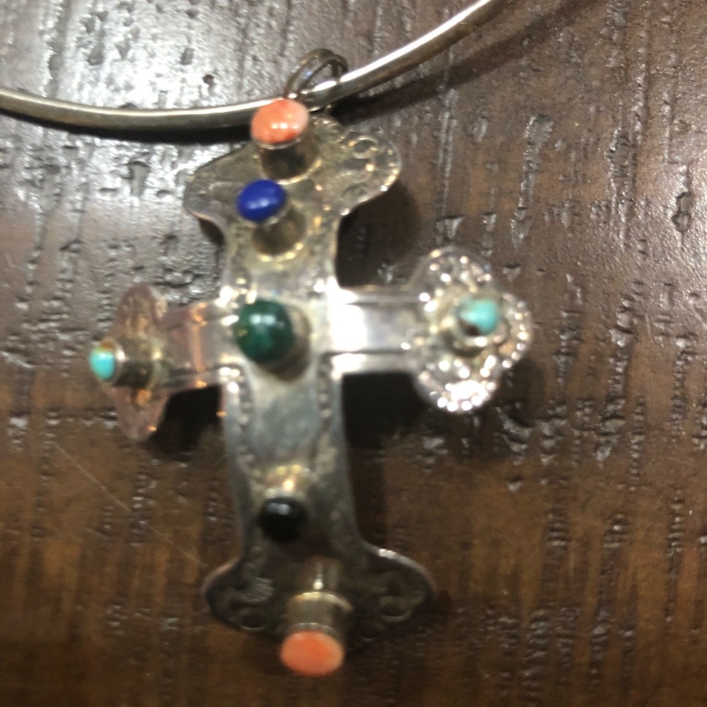Sterling silver and stones choker